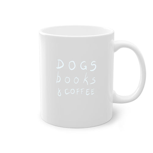Dogs Books and Coffee Mug | 11oz & 15oz | Ceramic Coffee Cup | Dog Lovers | Book Enthusiasts