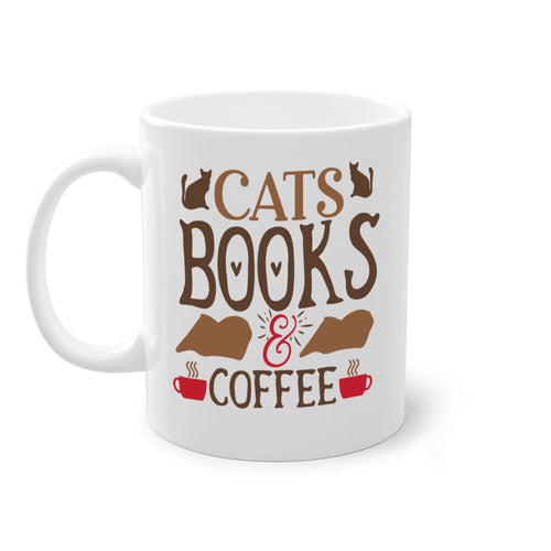 Cats Books Coffee Style Mug | 11oz & 15oz | Ceramic Coffee Cup | Cat Lovers | Book Enthusiasts