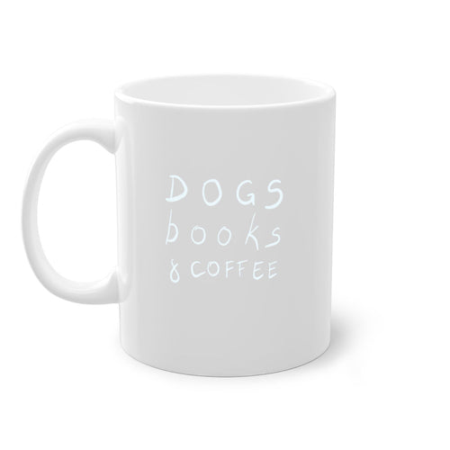 Dogs Books and Coffee Mug | 11oz & 15oz | Ceramic Coffee Cup | Dog Lovers | Book Enthusiasts